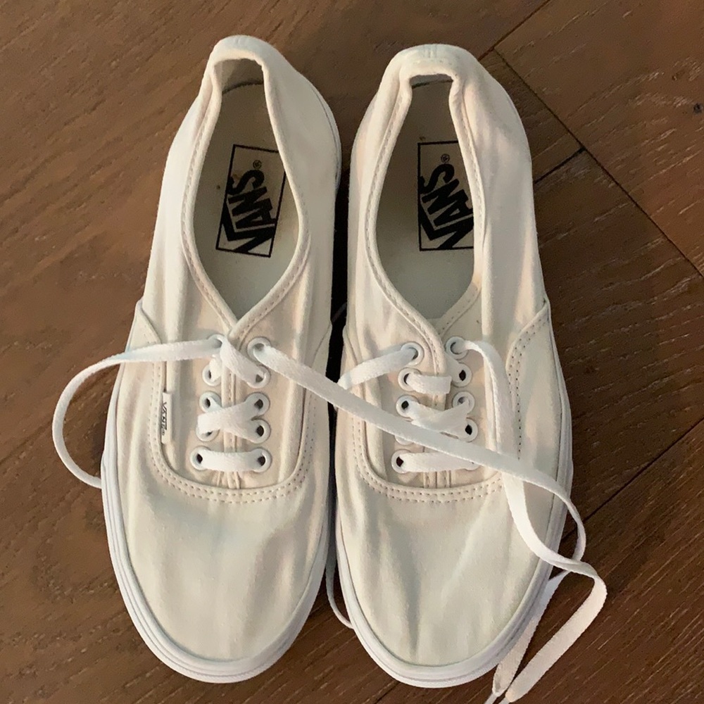 White Lace up Vans